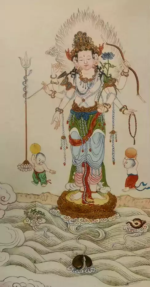 法界源流图：全卷共绘制典故 98 组 神像 630 多尊