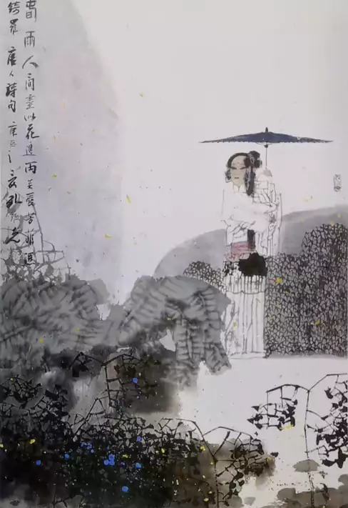 画家作品欣赏-孔维克的《春雨人间杏花雨》