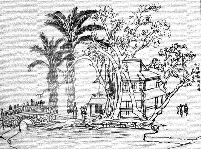 河畔闲景  素笔勾勒出一方静谧天地